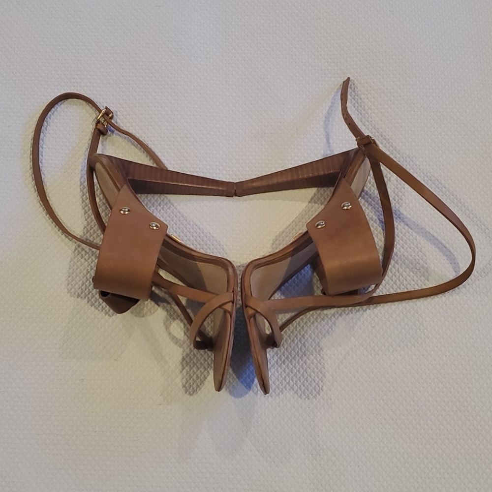 LAMB leather strappy heels with crystal detail 8.5